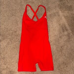 Red Athletic Romper